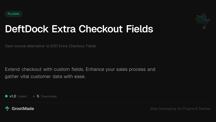 DeftDock Extra Checkout Fields