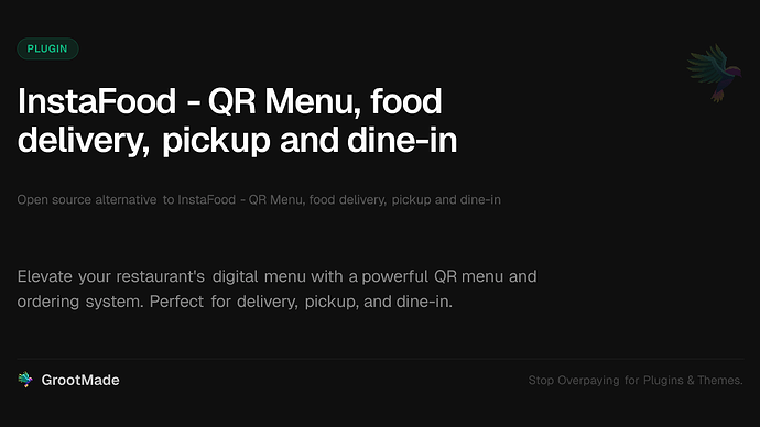 InstaFood - QR Menu, food delivery, pickup and dine-in