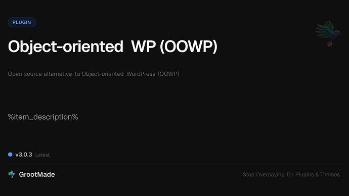 Object-oriented WP (OOWP)