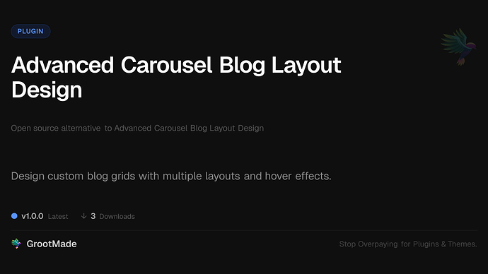 Advanced Carousel Blog Layout Design