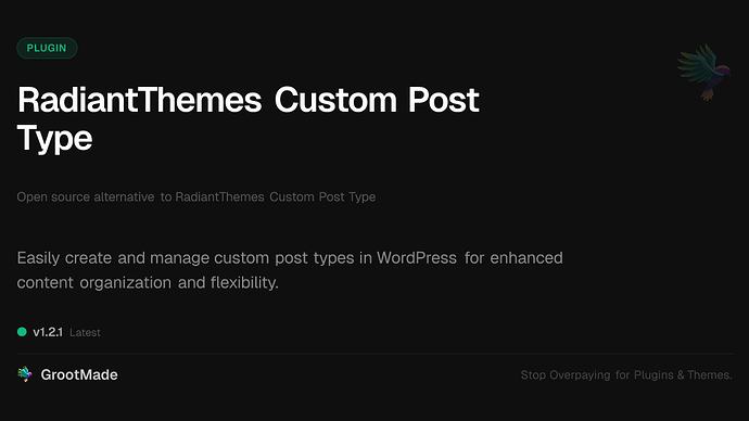 RadiantThemes Custom Post Type