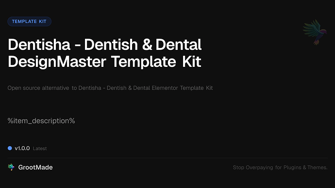 Dentisha - Dentish & Dental DesignMaster Template Kit