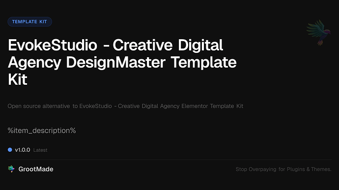 EvokeStudio - Creative Digital Agency DesignMaster Template Kit