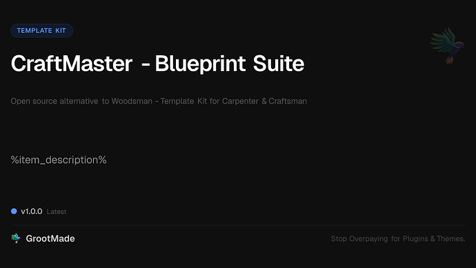 CraftMaster - Blueprint Suite