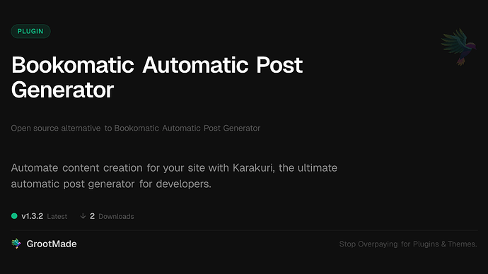 Bookomatic Automatic Post Generator