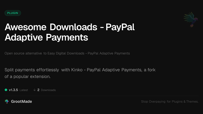 Awesome Downloads - PayPal Adaptive Payments