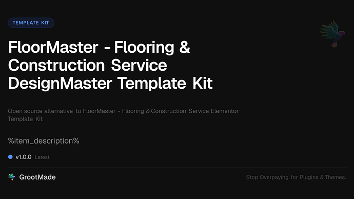 FloorMaster - Flooring & Construction Service DesignMaster Template Kit