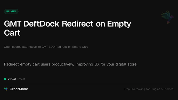 GMT DeftDock Redirect on Empty Cart