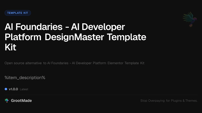 AI Foundaries - AI Developer Platform DesignMaster Template Kit