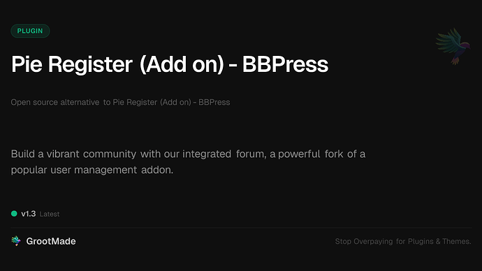 Pie Register (Add on) - BBPress