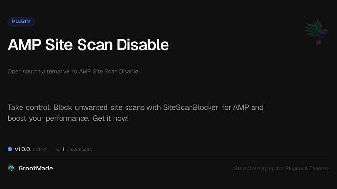 AMP Site Scan Disable