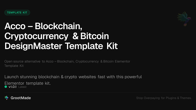 Acco – Blockchain, Cryptocurrency & Bitcoin DesignMaster Template Kit