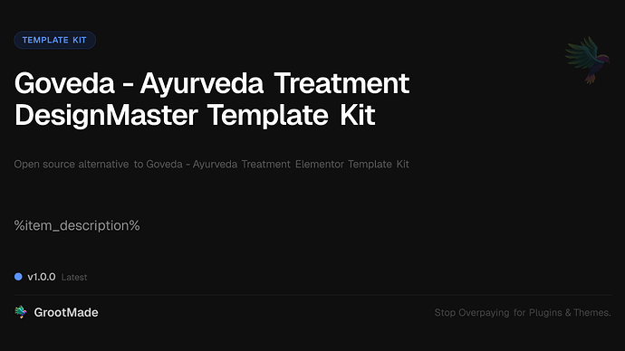 Goveda - Ayurveda Treatment DesignMaster Template Kit
