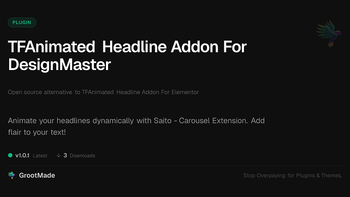 TFAnimated Headline Addon For DesignMaster