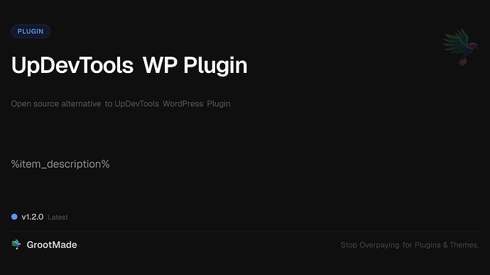 UpDevTools WP Plugin