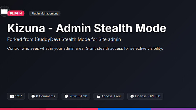 (BuddyDev) Stealth Mode for Site admin