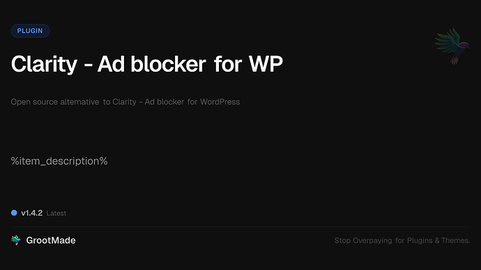 Clarity - Ad blocker for WP