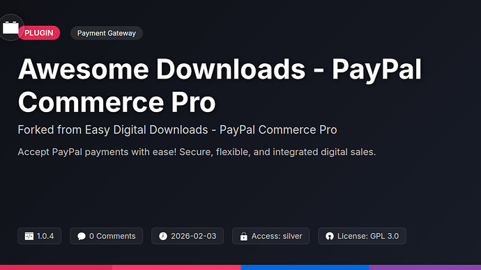 Awesome Downloads - PayPal Commerce Pro