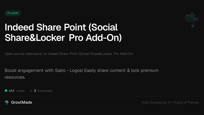 Indeed Share Point (Social Share&Locker Pro Add-On)