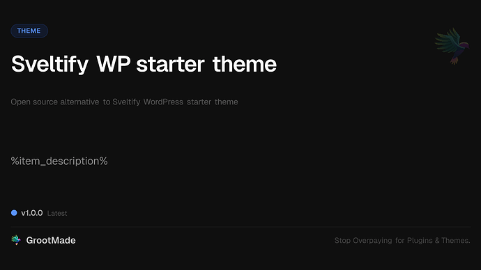 Sveltify WP starter theme