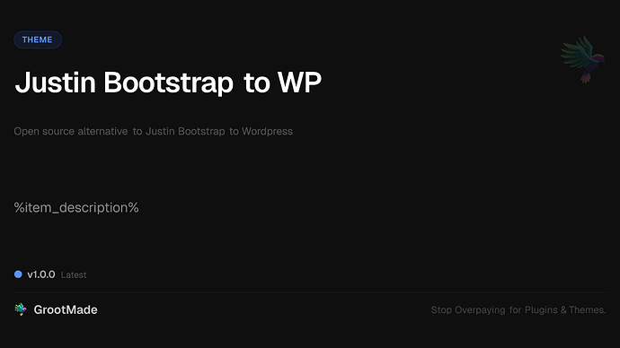 Justin Bootstrap to WP