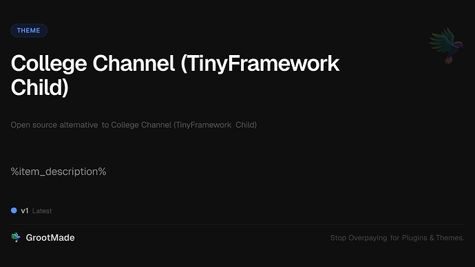 College Channel (TinyFramework Child)