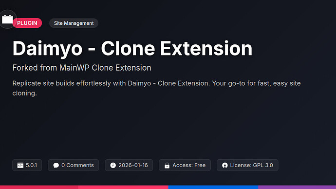 MainWP Clone Extension