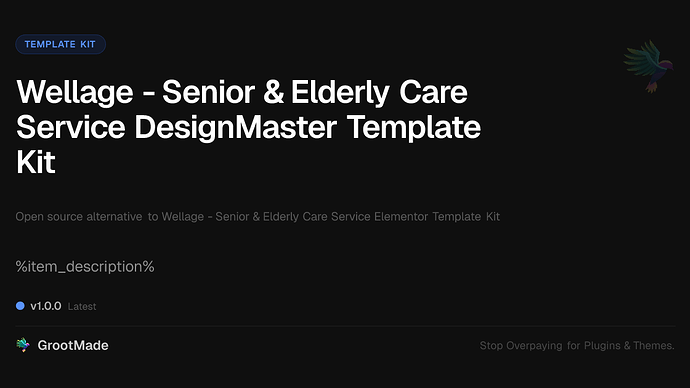 Wellage - Senior & Elderly Care Service DesignMaster Template Kit
