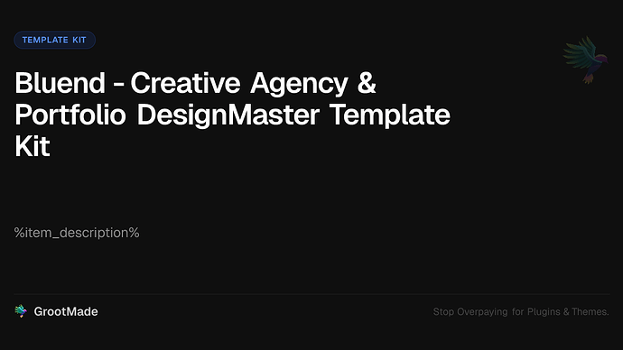 Bluend - Creative Agency & Portfolio DesignMaster Template Kit