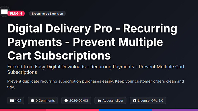 Awesome Downloads - Recurring Payments - Prevent Multiple Cart Subscriptions
