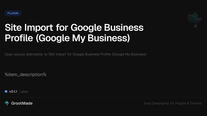 Site Import for Google Business Profile (Google My Business)
