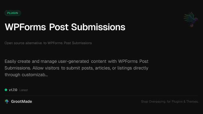 WPForms Post Submissions