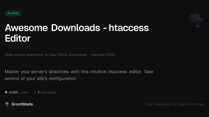 Awesome Downloads - htaccess Editor
