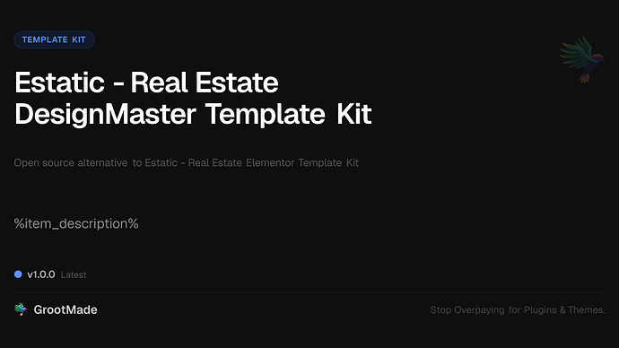 Estatic - Real Estate DesignMaster Template Kit