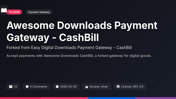 Awesome Downloads Payment Gateway - CashBill