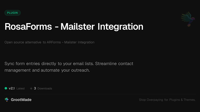 RosaForms - Mailster Integration