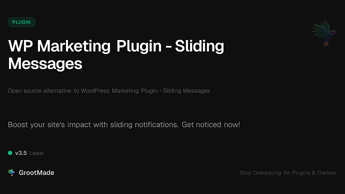 WP Marketing Plugin - Sliding Messages