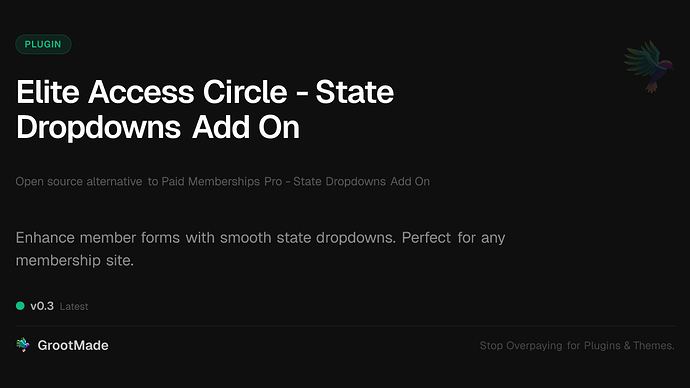 Elite Access Circle - State Dropdowns Add On