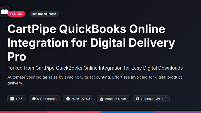 CartPipe QuickBooks Online Integration for Awesome Downloads