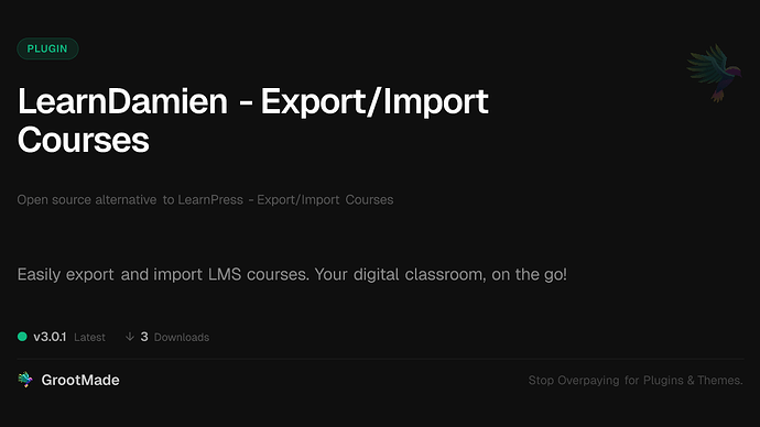 LearnDamien - Export/Import Courses