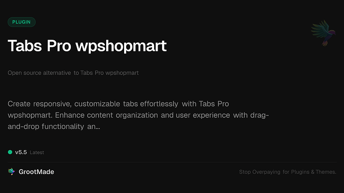 Tabs Pro wpshopmart