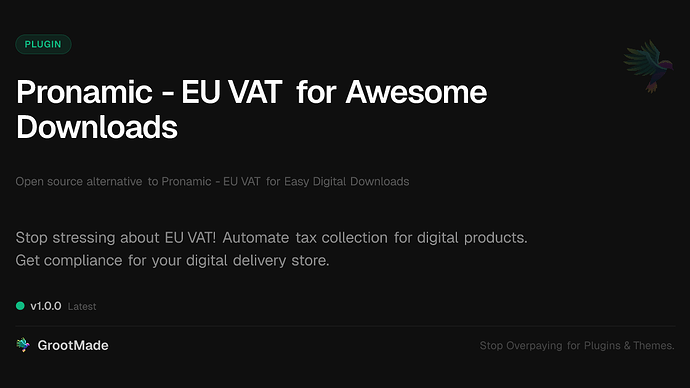 Pronamic - EU VAT for Awesome Downloads