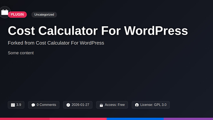 Cost Calculator For WP