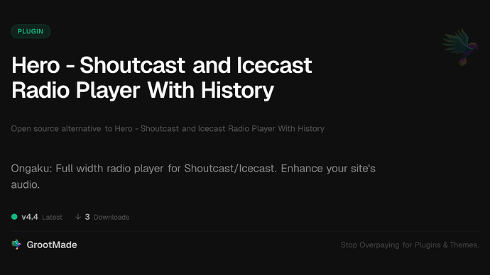 Hero - Shoutcast and Icecast Radio Player With History