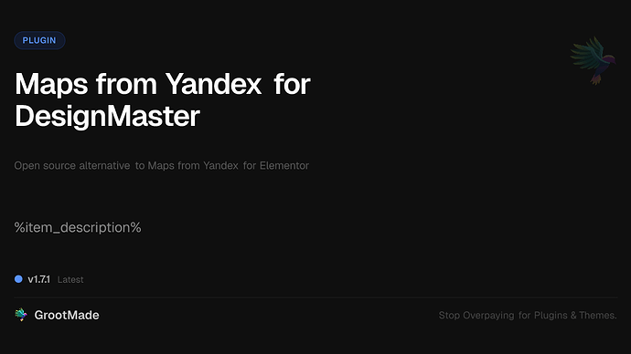 Maps from Yandex for DesignMaster
