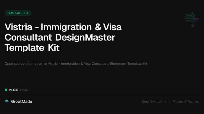 Vistria - Immigration & Visa Consultant DesignMaster Template Kit