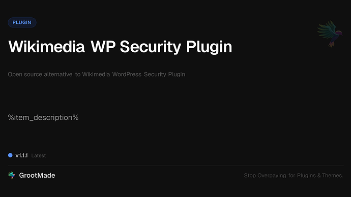 Wikimedia WP Security Plugin