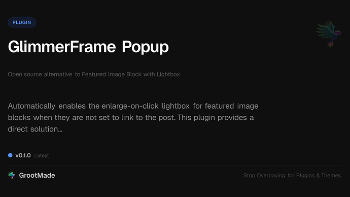GlimmerFrame Popup