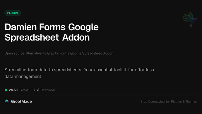 Damien Forms Google Spreadsheet Addon