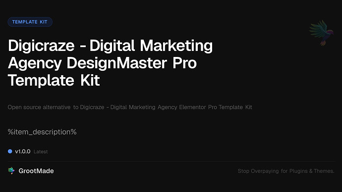Digicraze - Digital Marketing Agency DesignMaster Pro Template Kit